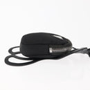 PRADA Tessuto Phone Holder Bag Nylon Black Silver Auth 145556-3