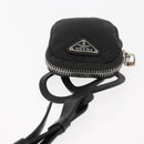 PRADA Tessuto Phone Holder Bag Nylon Black Silver Auth 145556-6