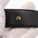 CELINE Belt Suede 32.3"" Black Gold Auth 145558-10