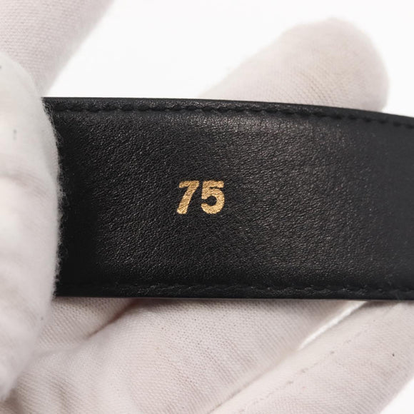 CELINE Belt Suede 32.3"" Black Gold Auth 145558
