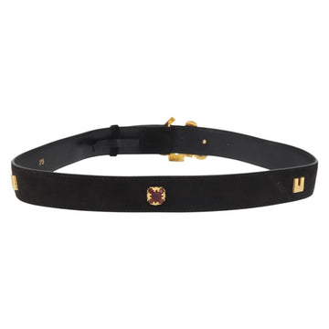 CELINE Belt Suede 32.3"" Black Gold Auth 145558 - 0