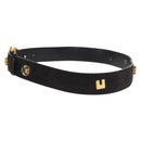 CELINE Belt Suede 32.3"" Black Gold Auth 145558-3