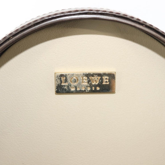 LOEWE Hand Bag Leather Brown Auth 145559