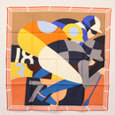 HERMES Carre 90 Scarf ""18-3-7"" Silk Orange Auth 145562-1