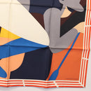 HERMES Carre 90 Scarf ""18-3-7"" Silk Orange Auth 145562-10