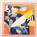 HERMES Carre 90 Scarf ""18-3-7"" Silk Orange Auth 145562-16