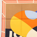 HERMES Carre 90 Scarf ""18-3-7"" Silk Orange Auth 145562-2