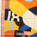 HERMES Carre 90 Scarf ""18-3-7"" Silk Orange Auth 145562-5