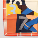 HERMES Carre 90 Scarf ""18-3-7"" Silk Orange Auth 145562-8