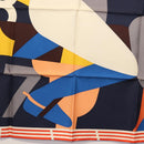 HERMES Carre 90 Scarf ""18-3-7"" Silk Orange Auth 145562-9