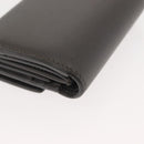 CELINE Bifold Wallet Leather Gray Gold Auth 145570-10