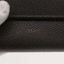 CELINE Bifold Wallet Leather Gray Gold Auth 145570-12