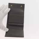 CELINE Bifold Wallet Leather Gray Gold Auth 145570-13