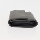 CELINE Bifold Wallet Leather Gray Gold Auth 145570-5