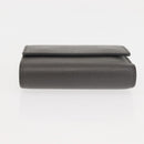 CELINE Bifold Wallet Leather Gray Gold Auth 145570-7