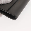 CELINE Bifold Wallet Leather Gray Gold Auth 145570-8