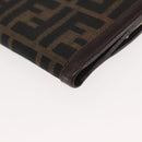 FENDI Zucca Canvas Bifold Wallet Black Brown Auth 145571-16