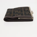 FENDI Zucca Canvas Bifold Wallet Black Brown Auth 145571-3