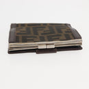 FENDI Zucca Canvas Bifold Wallet Black Brown Auth 145571-5