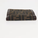 FENDI Zucca Canvas Bifold Wallet Black Brown Auth 145571-6