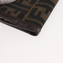 FENDI Zucca Canvas Bifold Wallet Black Brown Auth 145571-7