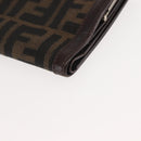 FENDI Zucca Canvas Bifold Wallet Black Brown Auth 145571-14