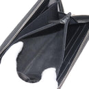 GUCCI Blade Embroidery Long Wallet Leather Silver Black 597677 Auth 145572-11