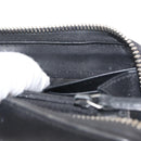 GUCCI Blade Embroidery Long Wallet Leather Silver Black 597677 Auth 145572-12