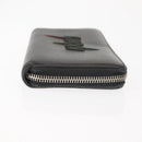 GUCCI Blade Embroidery Long Wallet Leather Silver Black 597677 Auth 145572-3