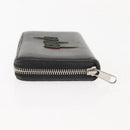 GUCCI Blade Embroidery Long Wallet Leather Silver Black 597677 Auth 145572-4