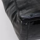 CHANEL Punching Chain Shoulder Bag Patent leather Black CC Auth 145573-14