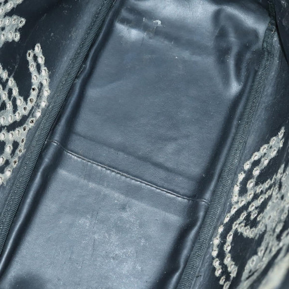 CHANEL Punching Chain Shoulder Bag Patent leather Black CC Auth 145573