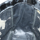 CHANEL Punching Chain Shoulder Bag Patent leather Black CC Auth 145573-17