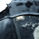 CHANEL Punching Chain Shoulder Bag Patent leather Black CC Auth 145573-12