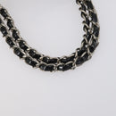 CHANEL Punching Chain Shoulder Bag Patent leather Black CC Auth 145573-7