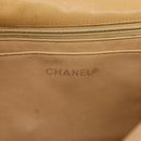 CHANEL Matelasse Chain Shoulder Bag Lamb Skin Beige Gold CC Auth 145574-17