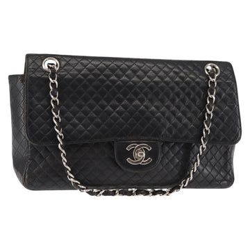 CHANEL Matelasse Chain Shoulder Bag Lamb Skin Black CC Auth 145575
