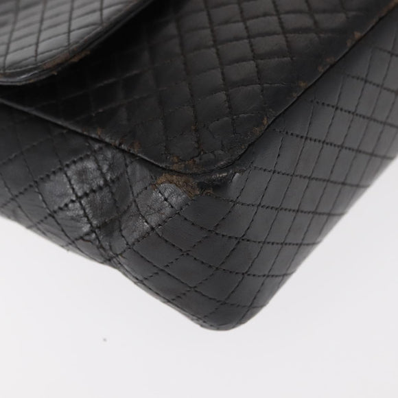 CHANEL Matelasse Chain Shoulder Bag Lamb Skin Black CC Auth 145575