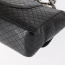 CHANEL Matelasse Chain Shoulder Bag Lamb Skin Black CC Auth 145575-14