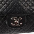 CHANEL Matelasse Chain Shoulder Bag Lamb Skin Black CC Auth 145575-15