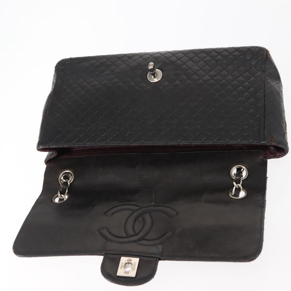 CHANEL Matelasse Chain Shoulder Bag Lamb Skin Black CC Auth 145575