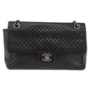 CHANEL Matelasse Chain Shoulder Bag Lamb Skin Black CC Auth 145575-2