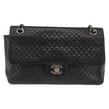CHANEL Matelasse Chain Shoulder Bag Lamb Skin Black CC Auth 145575 - 0