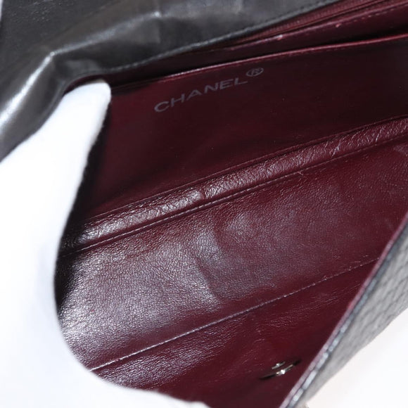 CHANEL Matelasse Chain Shoulder Bag Lamb Skin Black CC Auth 145575