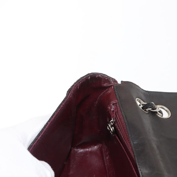 CHANEL Matelasse Chain Shoulder Bag Lamb Skin Black CC Auth 145575