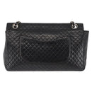 CHANEL Matelasse Chain Shoulder Bag Lamb Skin Black CC Auth 145575-3