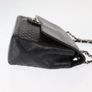 CHANEL Matelasse Chain Shoulder Bag Lamb Skin Black CC Auth 145575-4