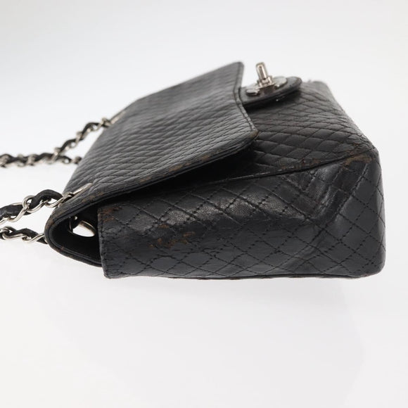 CHANEL Matelasse Chain Shoulder Bag Lamb Skin Black CC Auth 145575