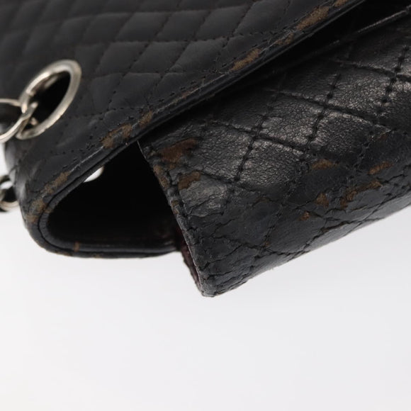 CHANEL Matelasse Chain Shoulder Bag Lamb Skin Black CC Auth 145575