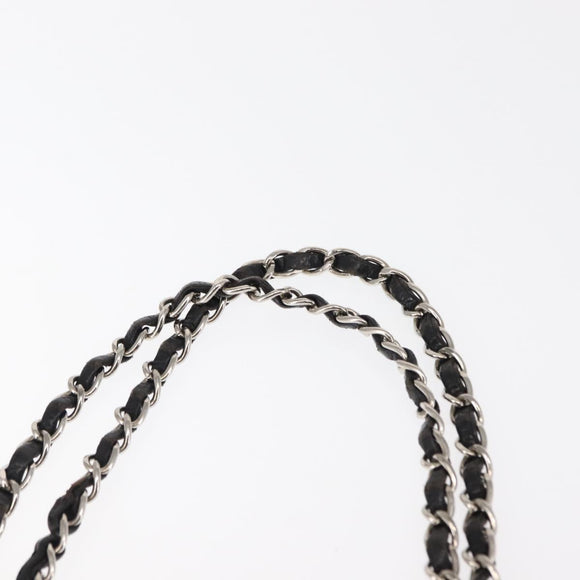 CHANEL Matelasse Chain Shoulder Bag Lamb Skin Black CC Auth 145575